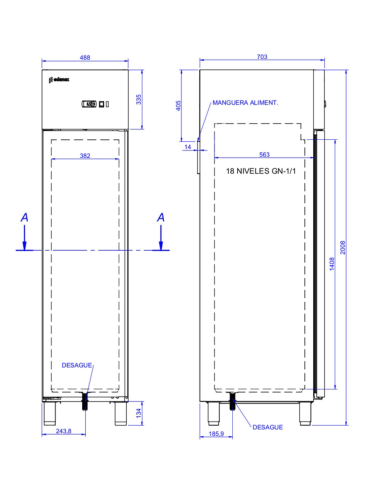 Armario Refrigerado APG-511 HC EDENOX