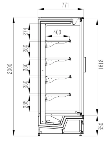 Vitrina Mural Refrigerada Edenox ECOCRISTAL-1977 |Hosteleria Negocios