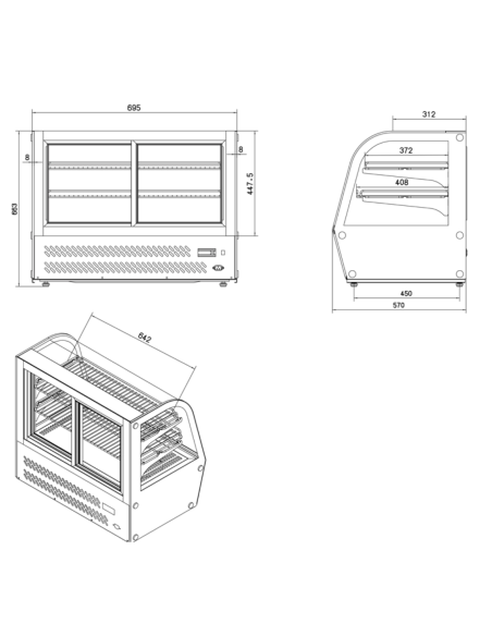 Vitrina Expositora VERS-120 HC EDENOX