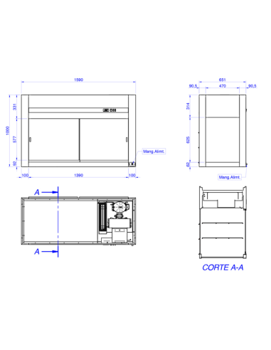 EDENOX Vitrina Refrigerada SSVF-16