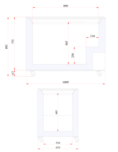 Congelador Horizontal Puerta Cristal  NLFG-295 EDENOX|Hosteleria negocios