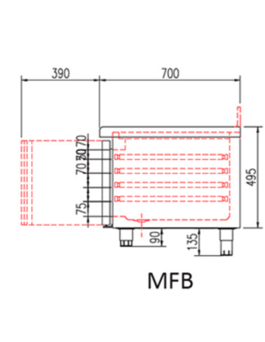 Mesa Baja Refrigerada MFB-180 CC CORECO