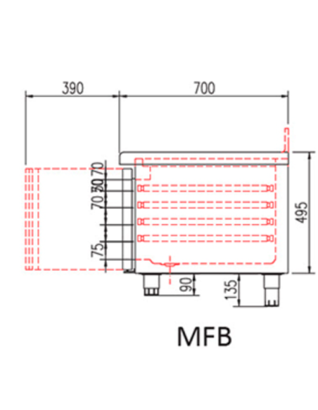 Mesa Baja Refrigerada MFB-180 CC CORECO