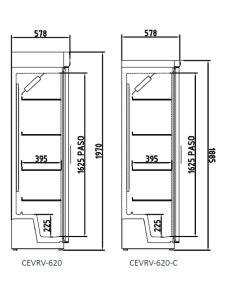 Armario Expositor de Refrigeración CEVRV-620 CORECO 2