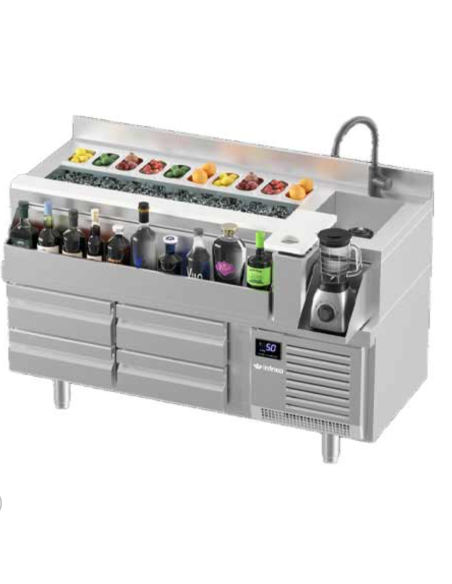 Mesa de preparación Cocktails BST 1600 R INFRICO|Hosteleria Negocios
