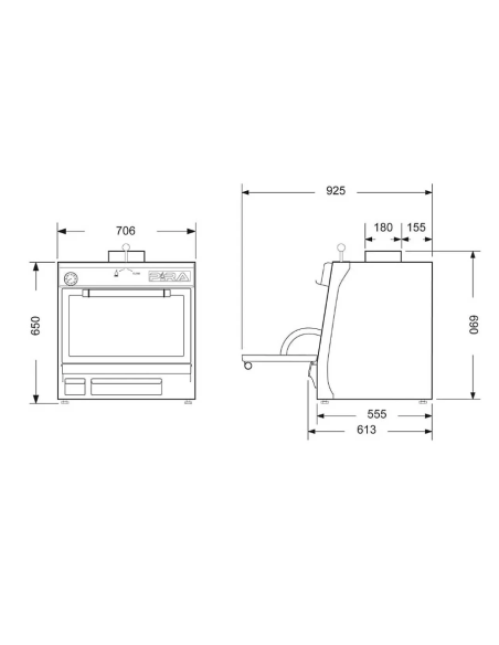 Horno Brasa 70 BLACK AB PIRA