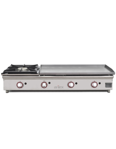 Plancha Gas  de Acero con Fogón 120PGRFN ARILEX|Hosteleria Negocios