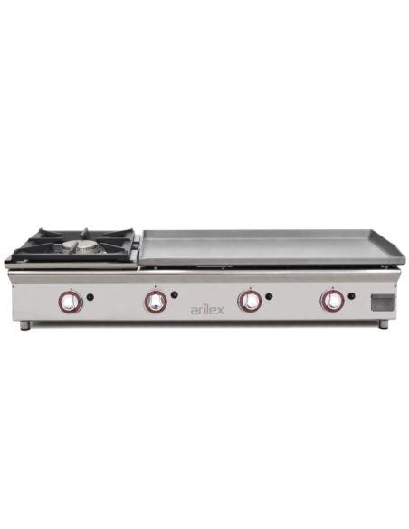 Plancha Gas  de Acero con Fogón 120PGRFN ARILEX|Hosteleria Negocios