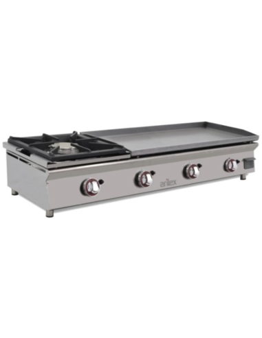 Plancha Gas  de Acero con Fogón 120PGRFN ARILEX|Hosteleria Negocios