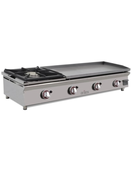Plancha Gas  de Acero con Fogón 120PGRFN ARILEX|Hosteleria Negocios
