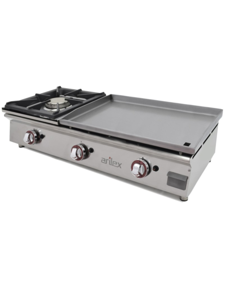 Plancha Gas  de Acero con Fogon 100PGLFN ARILEX|Hosteleria Negocios