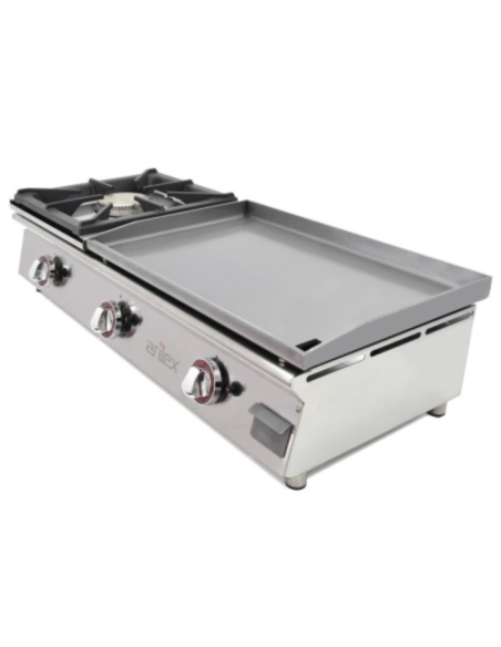 Plancha Gas  de Acero con Fogon 100PGLFN ARILEX|Hosteleria Negocios