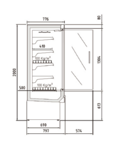DOCRILUC Vitrina Mural Refrigerado DG1-25 M1 2