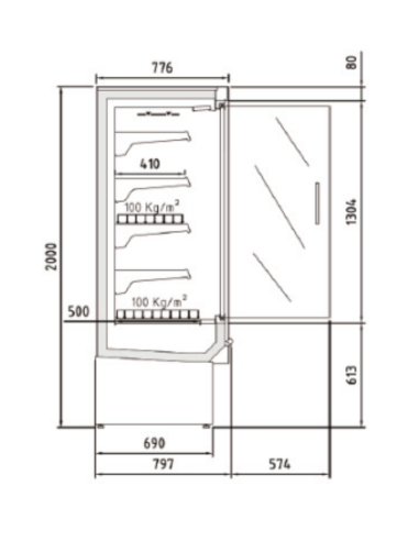 Vitrina Mural Refrigerado DG1-25 M1 DOCRILUC