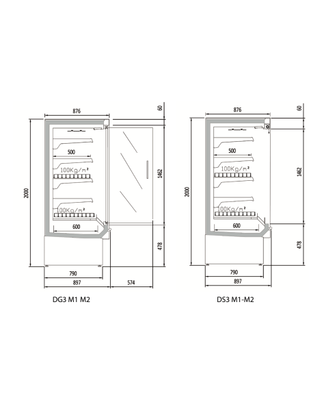 Vitrina Mural Refrigerado DG3-DS3 DOCRILUC|Hosteleria negocios