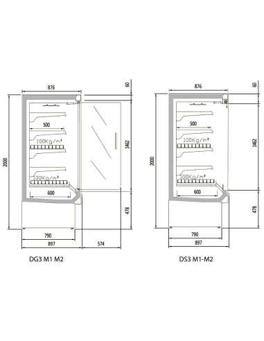 Vitrina Mural Refrigerado DG3-DS3 Docriluc|Hosteleria negocios