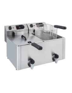 Freidora sobremesa eléctrica doble 10 + 10 L grifo ALMFR10