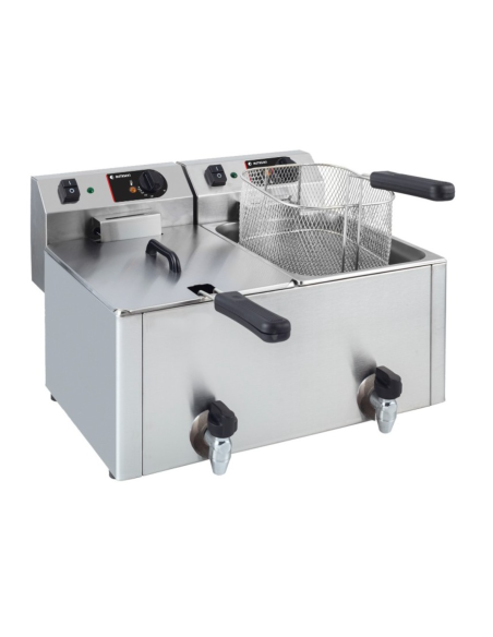 Freidora sobremesa eléctrica doble 10 + 10 L grifo ALMFR10