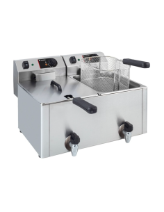 Freidora sobremesa eléctrica doble 10 + 10 L grifo ALMFR10+10LMCG