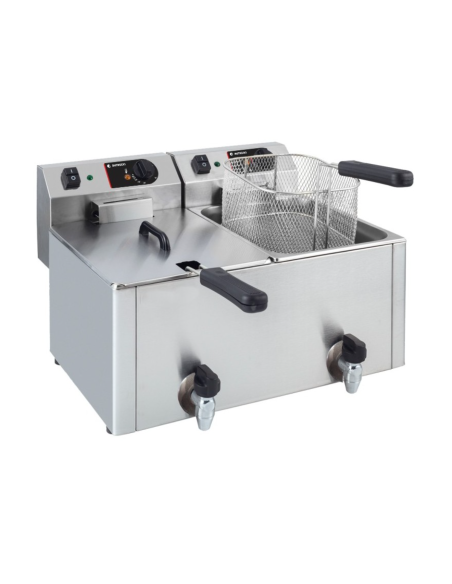 Freidora sobremesa eléctrica doble 10 + 10 L grifo ALMFR10+10LMCG