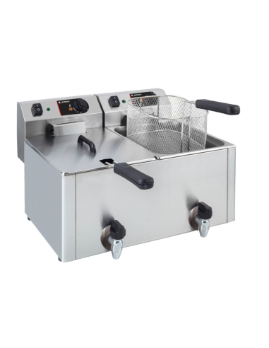 Freidora eléctrica  7 + 7 L grifo ALMFR77LCG Almison|Hosteleria Negocios