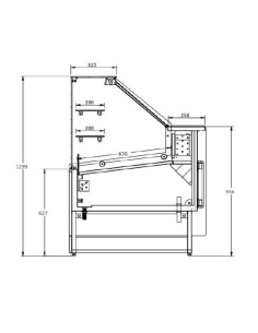 Vitrina expositora Pastelería serie 970  0,95m 2 puertas ALMVED9710PR ALMISON 2