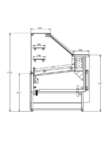 ALMISON Vitrina expositora Pastelería serie 970 cristal recto 0,95m 2 puertas ALMVED9710PR