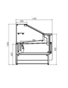 ALMISON Vitrina expositora Carnicer¡a serie 1100 cristal recto 1,5m 2 puertas ALMVED11015MR 2
