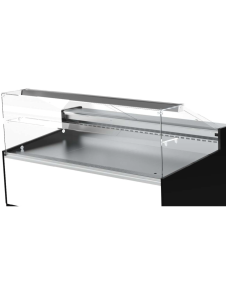 ALMISON Vitrina expositora Carnicería serie 1100 cristal recto 2,5m 4 puertas ALMVED11025MR