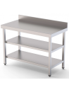 Mesa Mural  Acero Gama 600 Con 2 Estantes |Hosteleria Negocios