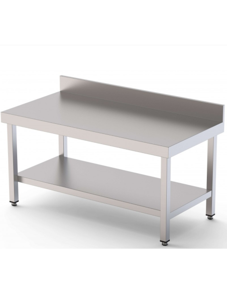 Mesa Mural acero inoxidable AISI 304 con 1 Estante 800 x 600 x 600