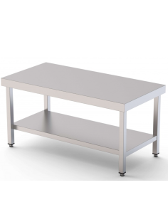 Mesa Central acero inoxidable con 1 Estante 800 x 600 x 600