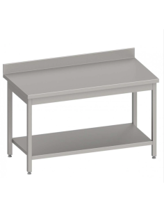 Mesa Mural Acero Gama 600 Con Estante |Hosteleria negocios
