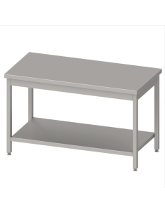 Mesa Central acero inoxidable Con Estante fondo 600
