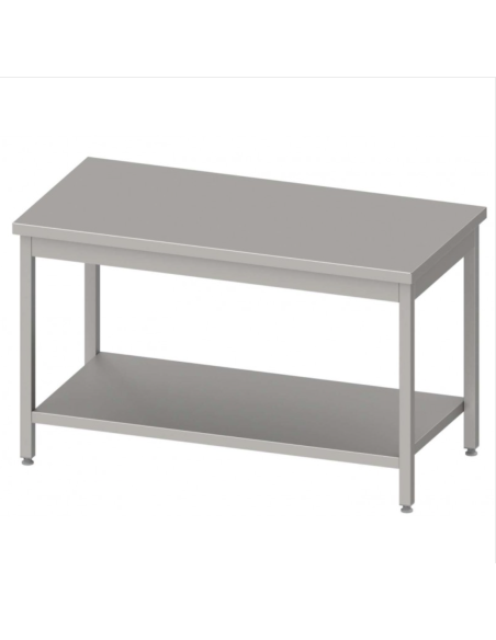 Mesa Central acero inoxidable AISI 201 Con Estante 1000 x 600 x 850