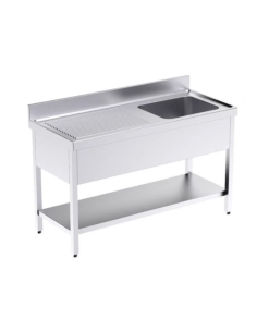Fregadero Acero Inoxidable AISI 304 1 Cuba Con estante 1000 x 600 x 850