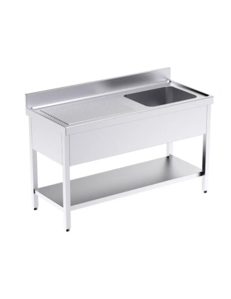 Fregadero Acero Inoxidable AISI 304 1 Cuba Con estante 1000 x 600 x 850