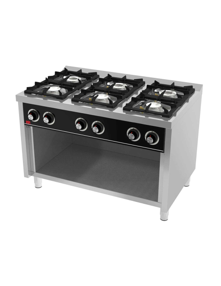 Cocina a Gas con Estante 6 Fogones Serie 750 HR FAINCA
