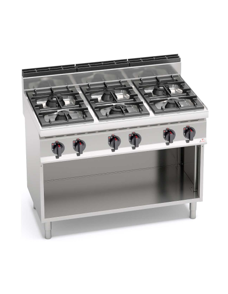 Cocina a Gas con Estante 6 Fuegos Macros 700 BERTOS