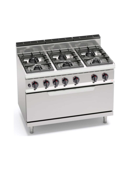 Cocina a Gas 6 Fuegos con Horno Maxi Macros 700 BERTOS