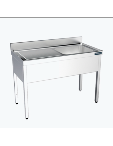 Fregadero Acero Inox Fondo 700 1 Cuba con Estante DISTFORM
