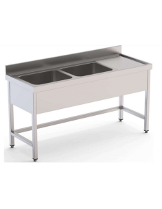 Fregadero 2 Cubas Gama 600 Con estante|Hosteleria negocios 2