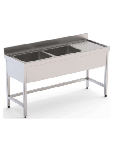 Fregadero 2 Cubas Gama 600 Con estante|Hosteleria negocios