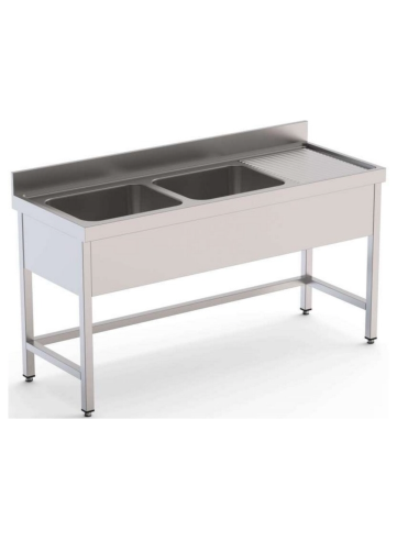 Fregadero 2 Cubas Gama 700  con Refuerzo|Hosteleria negocios