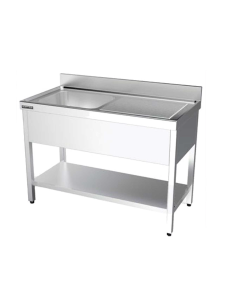 Fregadero Acero Inox Fondo 700 1 Cuba con Estante DISTFORM