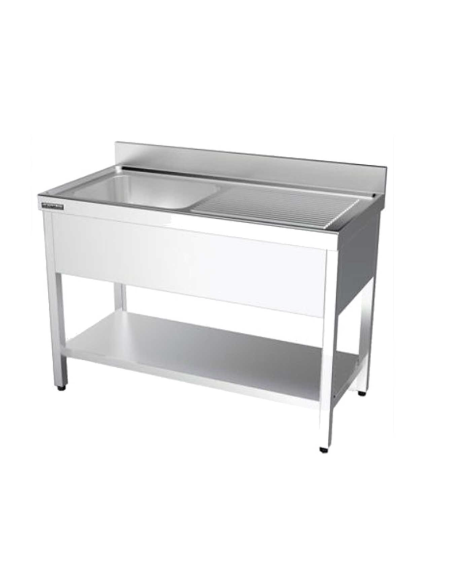 Fregadero Acero Inox Fondo 700 1 Cuba con Estante DISTFORM