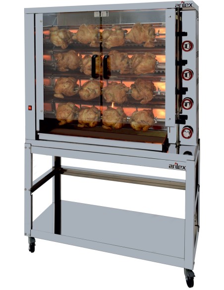 Asador de Pollos a Gas  con Soporte 4ASG+SOPORTE