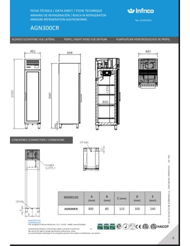 Comprar Armario de Refrigeración AGN300GR Infrico|Hosteleria Negocios