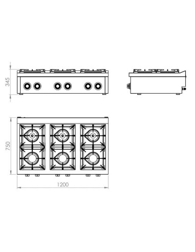 Cocina de Sobremesa Serie 750 C6F750S HR Fainca|Hosteleria Negocios