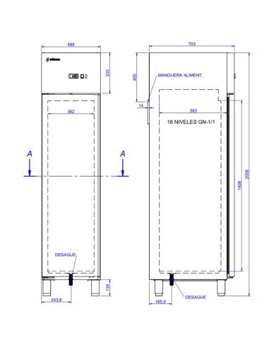 Armario Refrigerado APG-511 HC PC EDENOX|Hosteleria Negocios